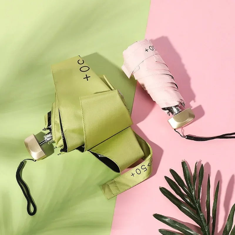 Compact Foldable Mini Umbrella with UV Protection and Wind Resistance