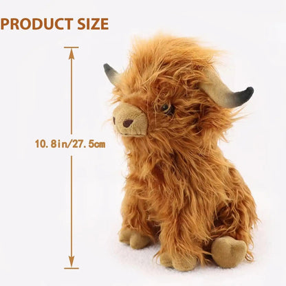 Soft Plush Cow Toy – Fluffy Highland Cuddle for All Ages