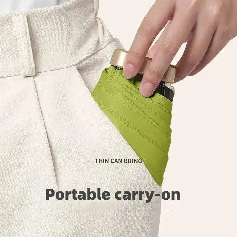 Compact Foldable Mini Umbrella with UV Protection and Wind Resistance