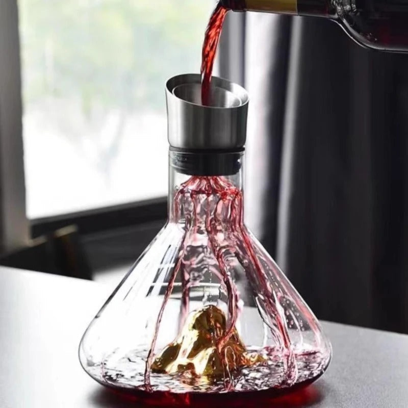 Lead-Free Crystal Wine Decanter with Quick Aeration and Filtration