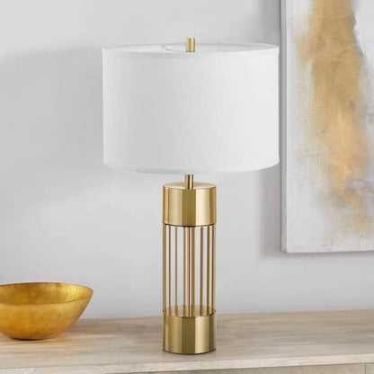 Nordic Style Brass Lamp with Linen Shade – Elegant Table Lighting