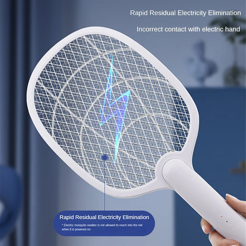 Rechargeable 2-in-1 Electric Insect Zapper and Fly Swatter – 2500V, Chemical-Free
