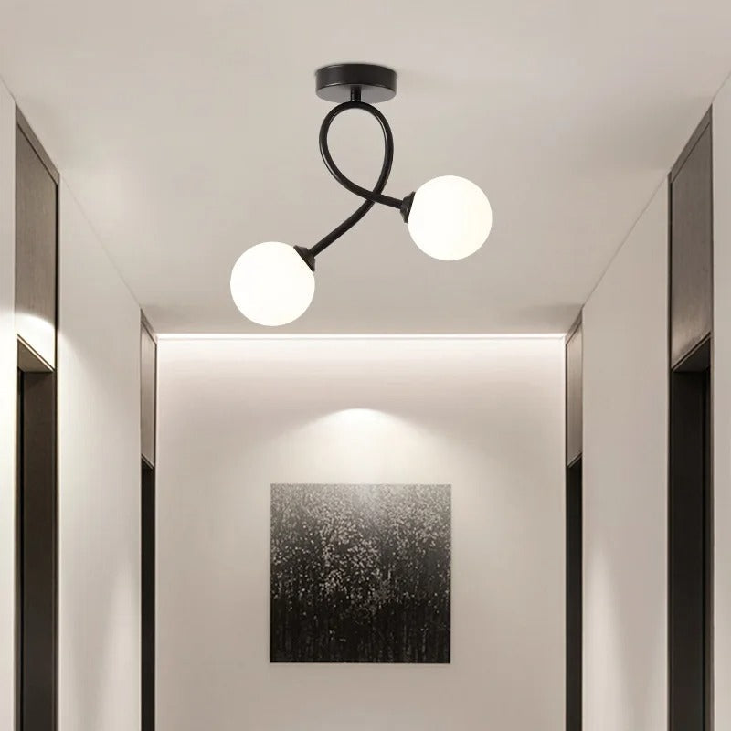 Minimalist Glass Ceiling Fixture – Modern Flush Mount Light