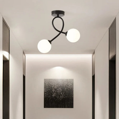 Minimalist Glass Ceiling Fixture – Modern Flush Mount Light