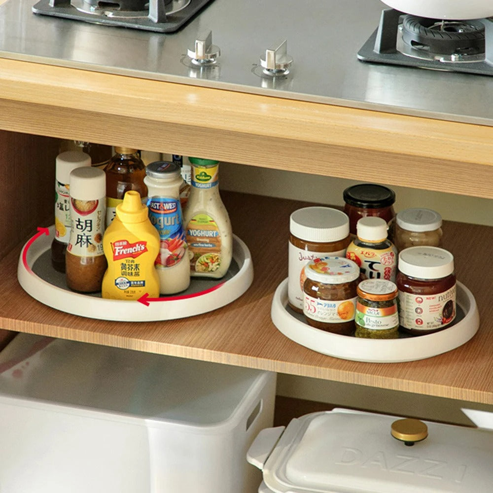 2-Tier Round Kitchen Turntable Organizer