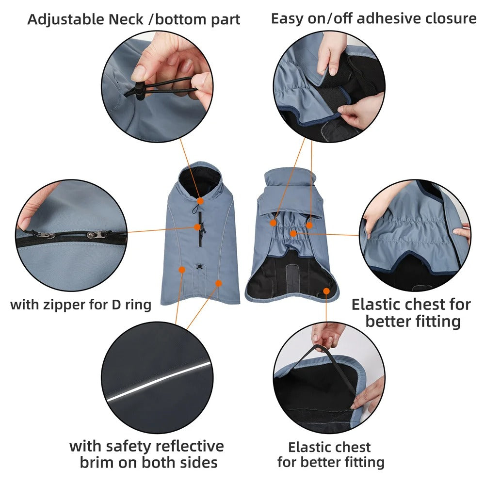 Waterproof Reflective Dog Jacket for All Weather Adventures