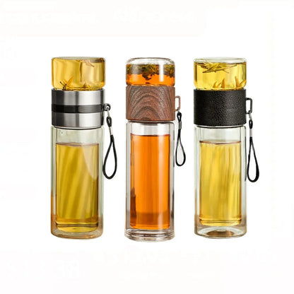 Portable Transparent Thermal Bottle with Tea Filter for Healthy Drinks