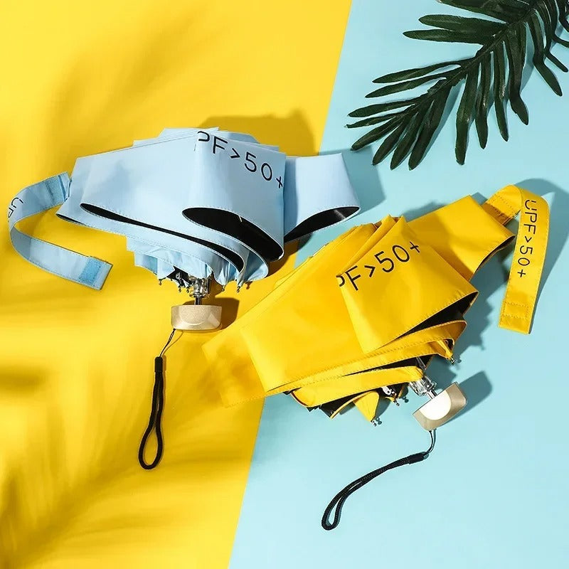 Compact Foldable Mini Umbrella with UV Protection and Wind Resistance