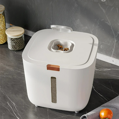 Airtight Storage Container with Measuring Cup for Rice and Grains (5 or 10 kg)
