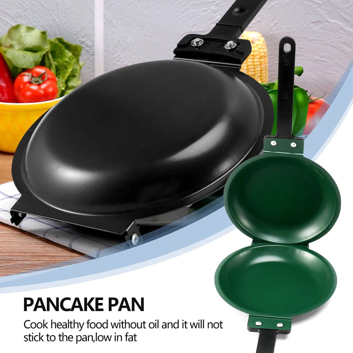 Double-Sided Non-Stick Pan – Ideal for Cooking Without Sticking