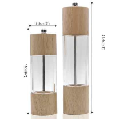 Spice Mill Set with Precision Ceramic Grinder - Natural Wood