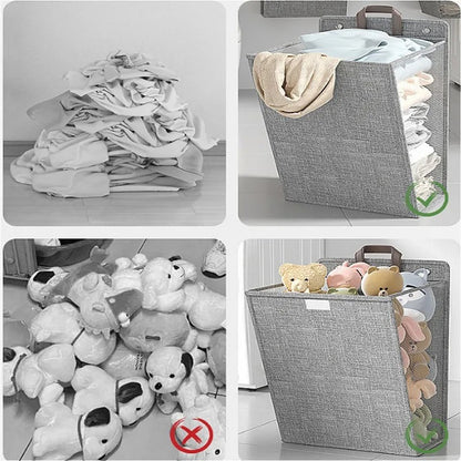 Foldable Adhesive Clothes Hamper – Wall-Mounted Laundry Basket