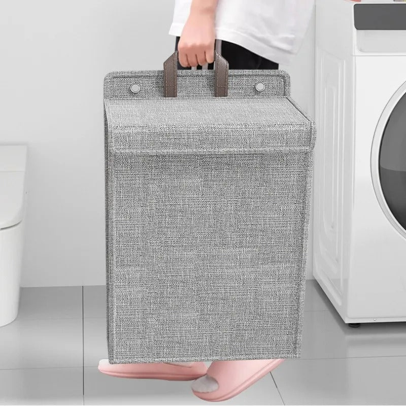Foldable Adhesive Clothes Hamper – Wall-Mounted Laundry Basket