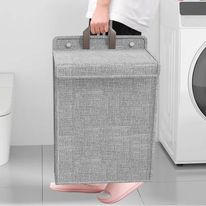 Foldable Adhesive Clothes Hamper – Wall-Mounted Laundry Basket