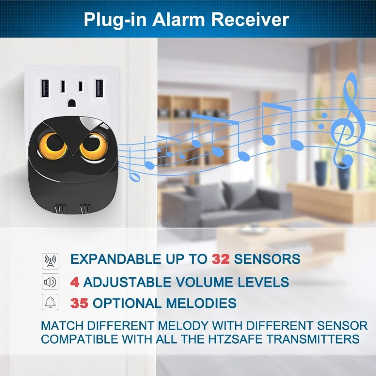 Waterproof Motion Sensor Alarm for Driveway Security