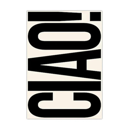 Ciao Minimalist Wall Art Decoration