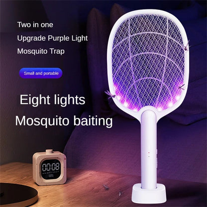 Rechargeable 2-in-1 Electric Insect Zapper and Fly Swatter – 2500V, Chemical-Free