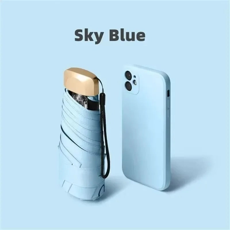 Compact Foldable Mini Umbrella with UV Protection and Wind Resistance
