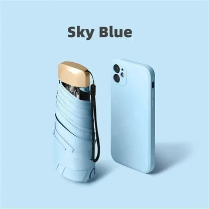Compact Foldable Mini Umbrella with UV Protection and Wind Resistance