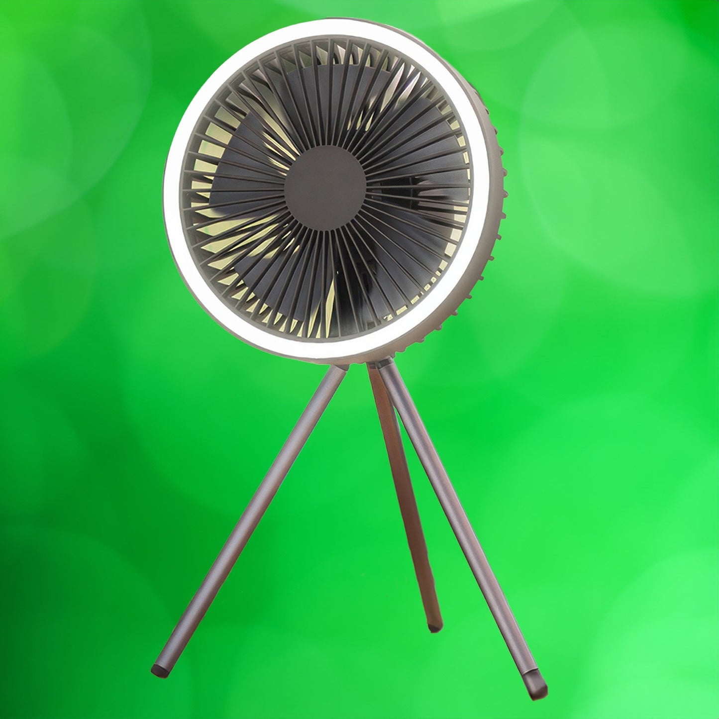 Rechargeable Portable Fan with LED Light and Integrated Power Bank