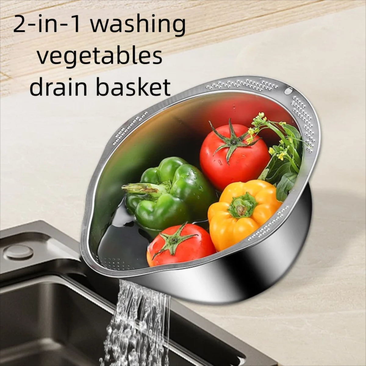 Stainless Steel Colander and Strainer Bowl for Kitchen Washing