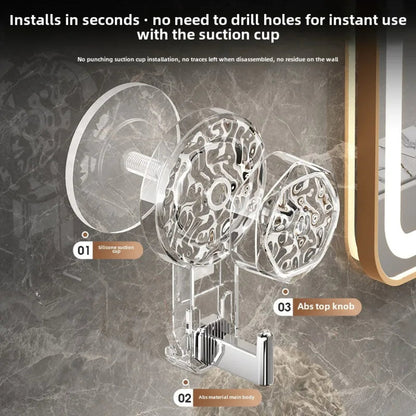 Self-Adhesive Suction Hooks – No-Drill Wall Mount for Kitchen & Bathroom
