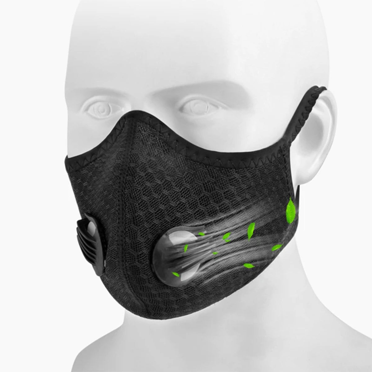 Reusable Face Mask with Activated Carbon Filter for Sports