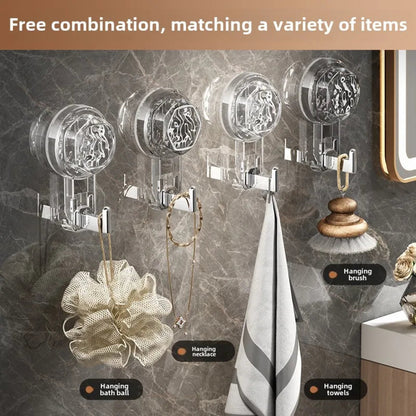 Self-Adhesive Suction Hooks – No-Drill Wall Mount for Kitchen & Bathroom