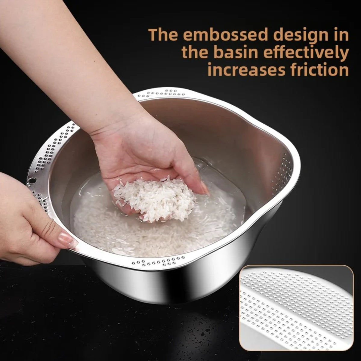 Stainless Steel Colander and Strainer Bowl for Kitchen Washing