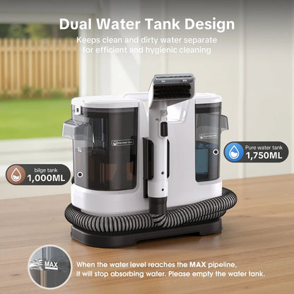 800W Hot Water Deep Cleaner for Carpets with Powerful Suction