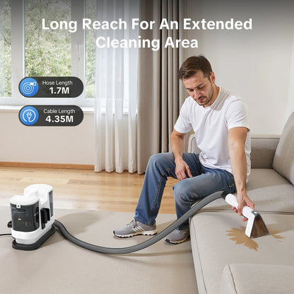 800W Hot Water Deep Cleaner for Carpets with Powerful Suction