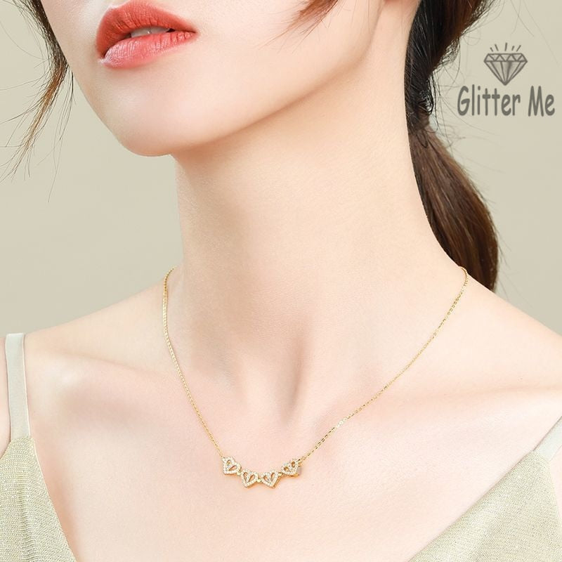 Elegant Heart-Shaped 2-in-1 Necklace with Diamonds