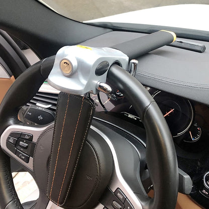 Foldable Steering Wheel Lock with Alarm – Effective Vehicle Security Tool