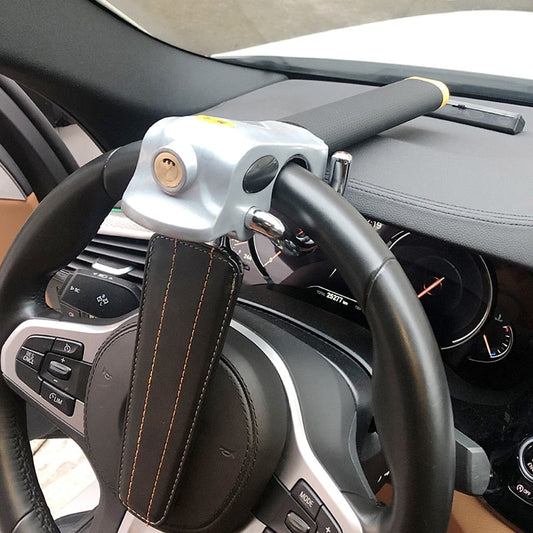 Foldable Steering Wheel Lock with Alarm – Effective Vehicle Security Tool