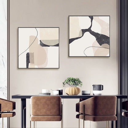 Elegant Sandstone Geometric Canvas Art Print