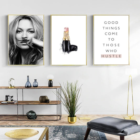 Chic Abstract Makeup Art Print for Modern Spaces