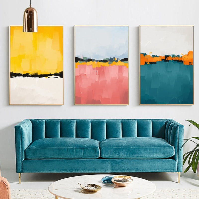 Vibrant Multi-Hued Brushstroke Canvas Art Print