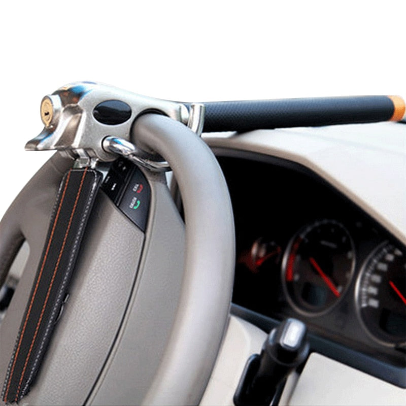 Foldable Steering Wheel Lock with Alarm – Effective Vehicle Security Tool