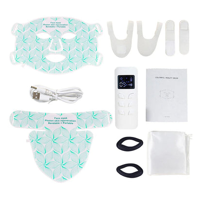 Rechargeable Silicone Skincare Mask for Face and Neck – 8-Color LED with Timer