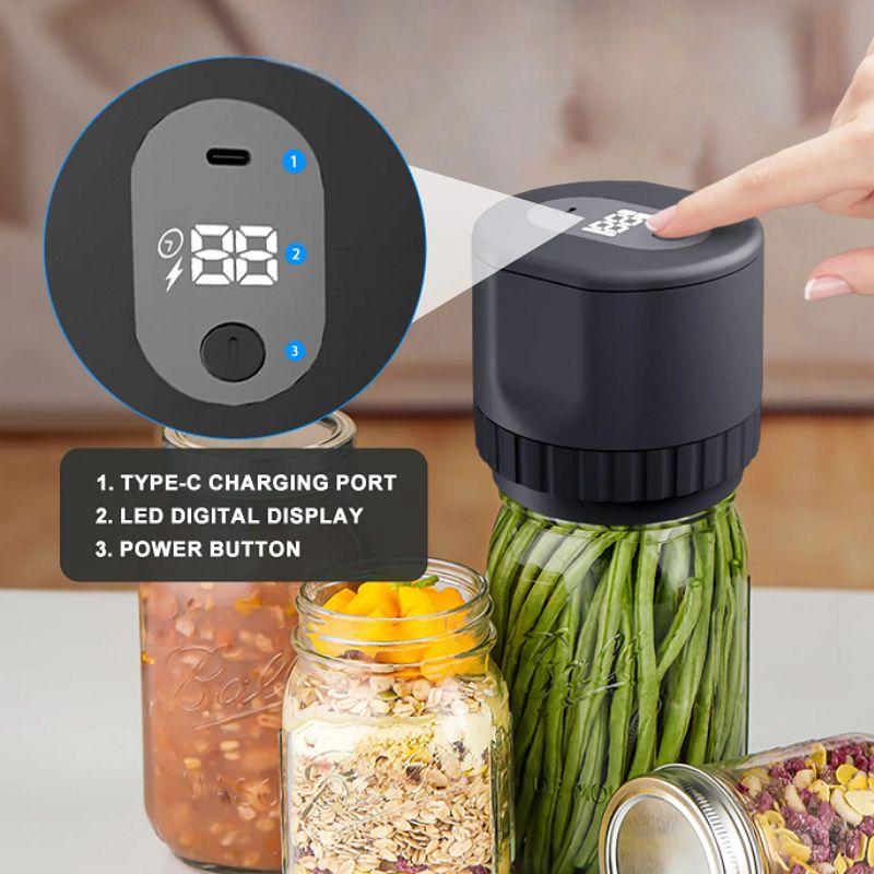 LED Display Electric Vacuum Sealer for Mason Jars