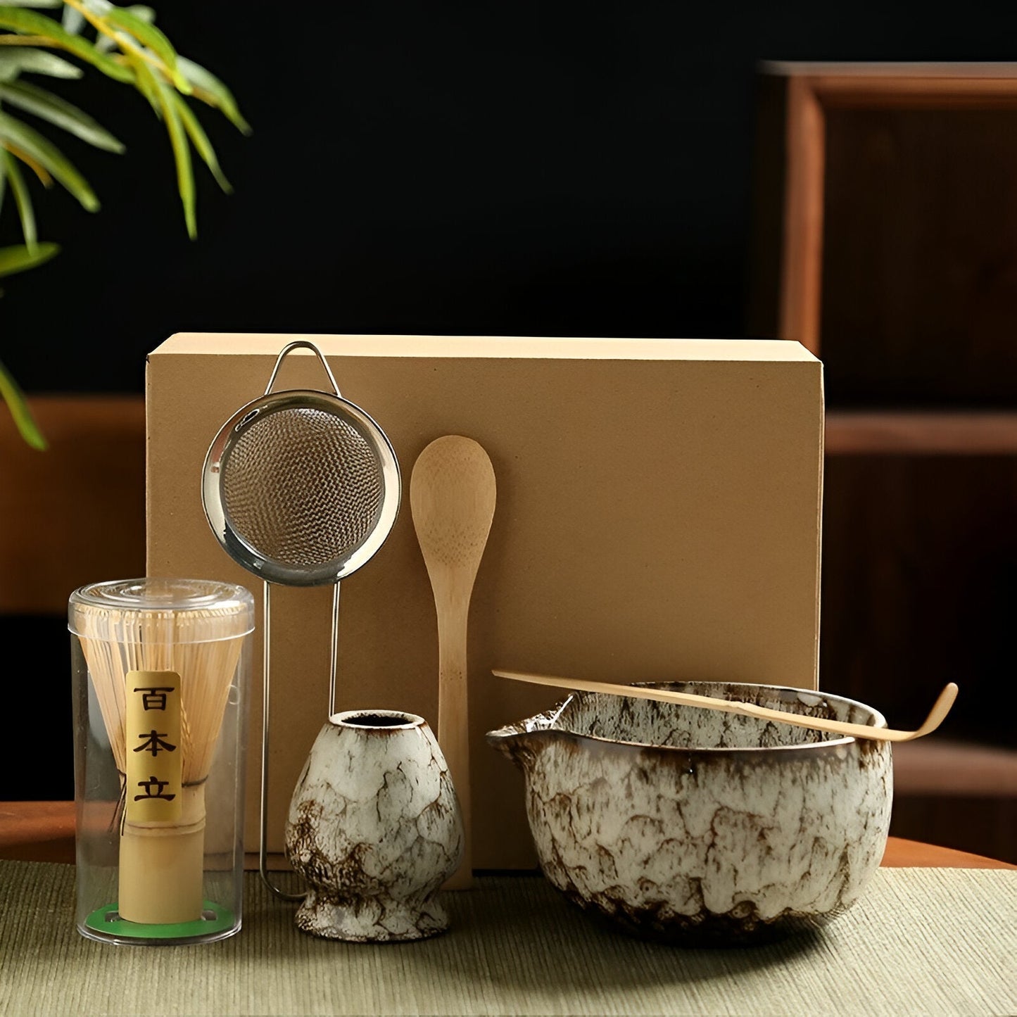 Ceramic Matcha Set for Traditional Tea Ceremony | 6 Pieces