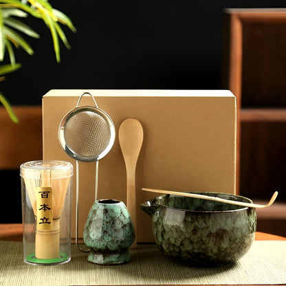 Ceramic Matcha Set for Traditional Tea Ceremony | 6 Pieces