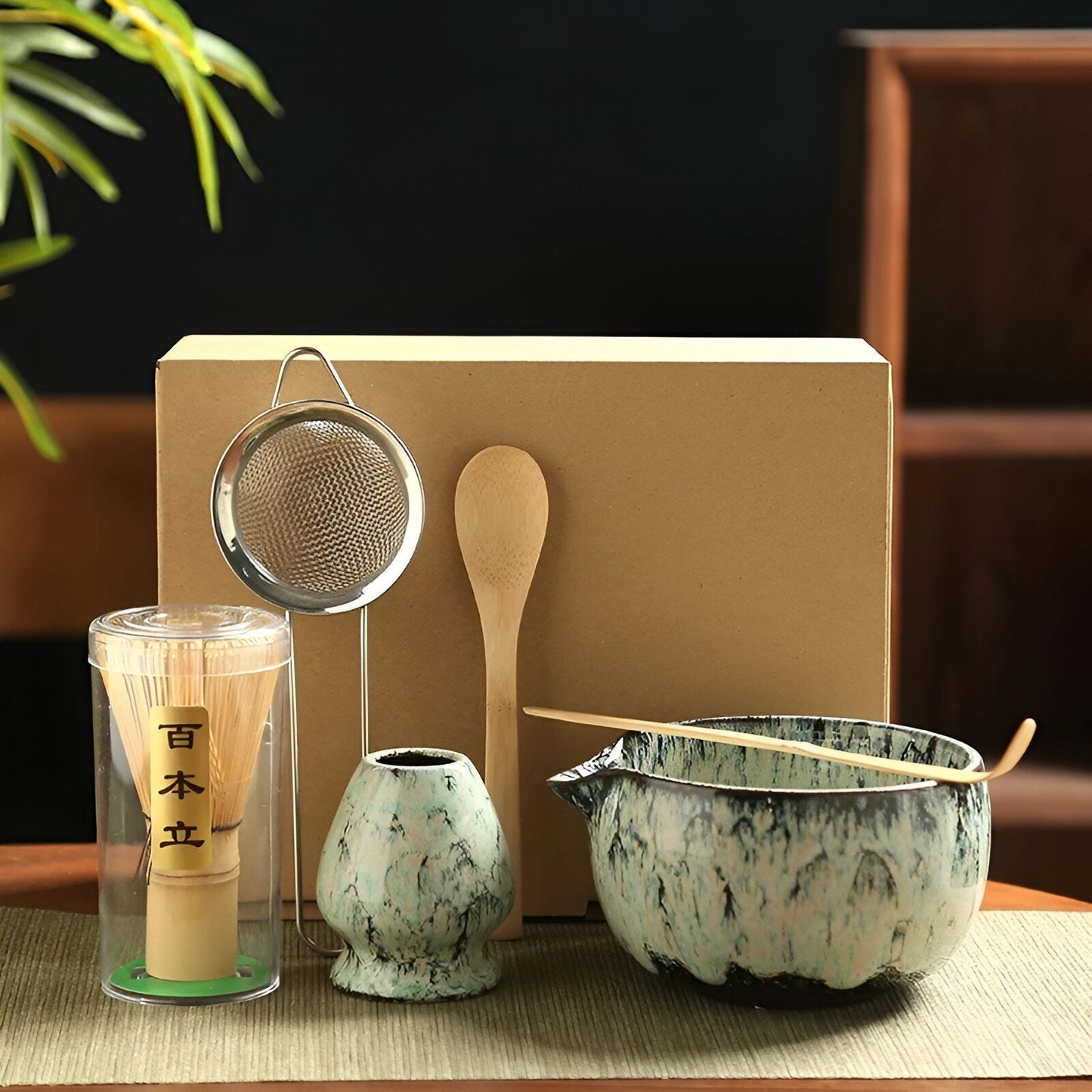 Ceramic Matcha Set for Traditional Tea Ceremony | 6 Pieces
