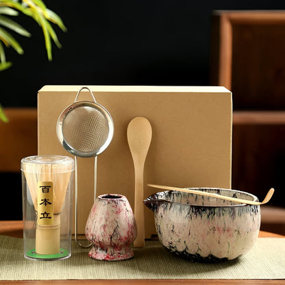 Ceramic Matcha Set for Traditional Tea Ceremony | 6 Pieces