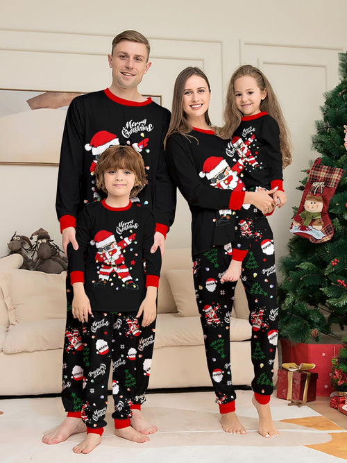 Black Matching Family Christmas Pajamas | Adult, Kids, and Dog Sets