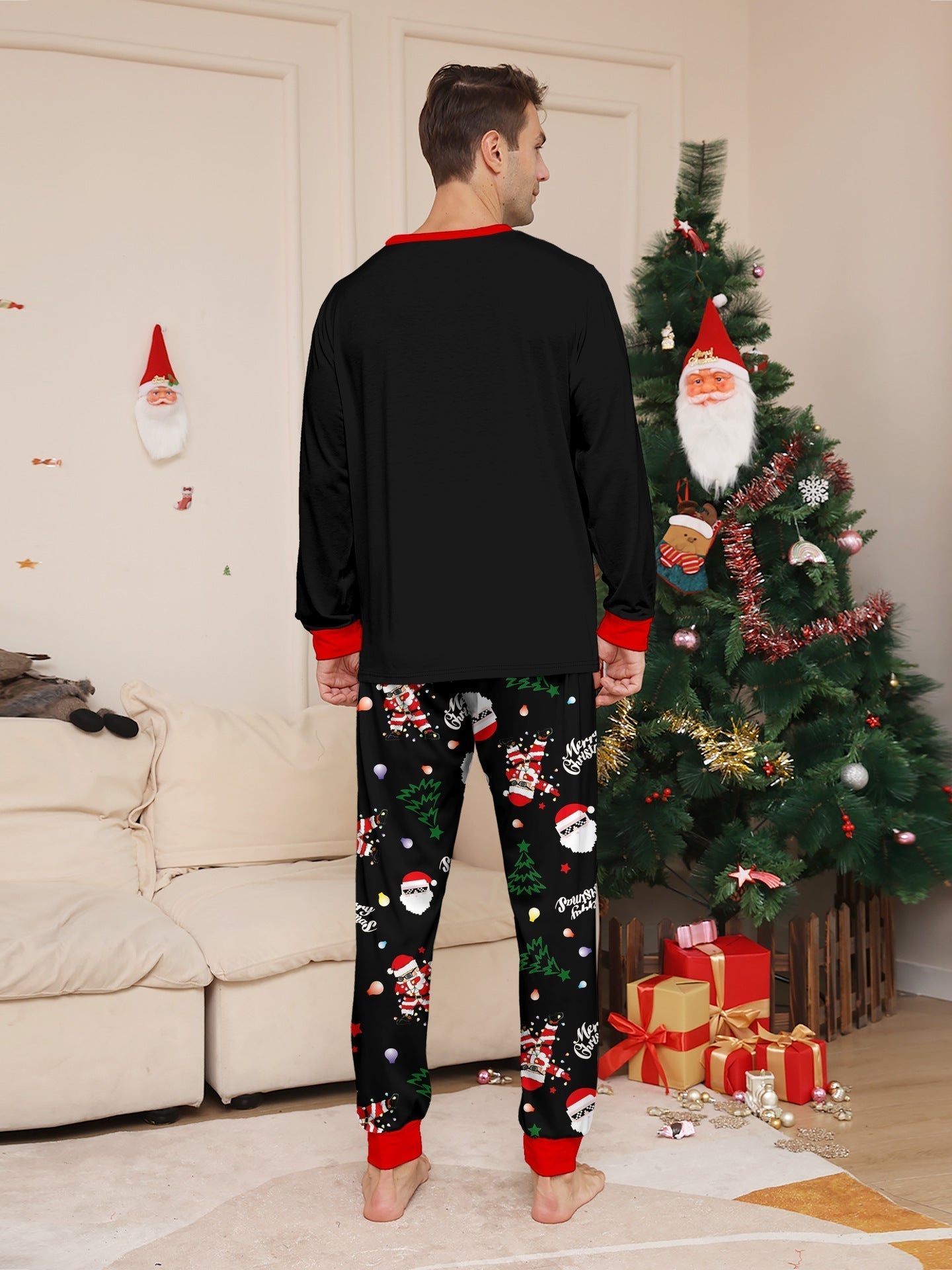 Black Matching Family Christmas Pajamas | Adult, Kids, and Dog Sets