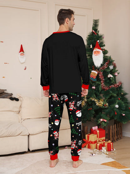 Black Matching Family Christmas Pajamas | Adult, Kids, and Dog Sets