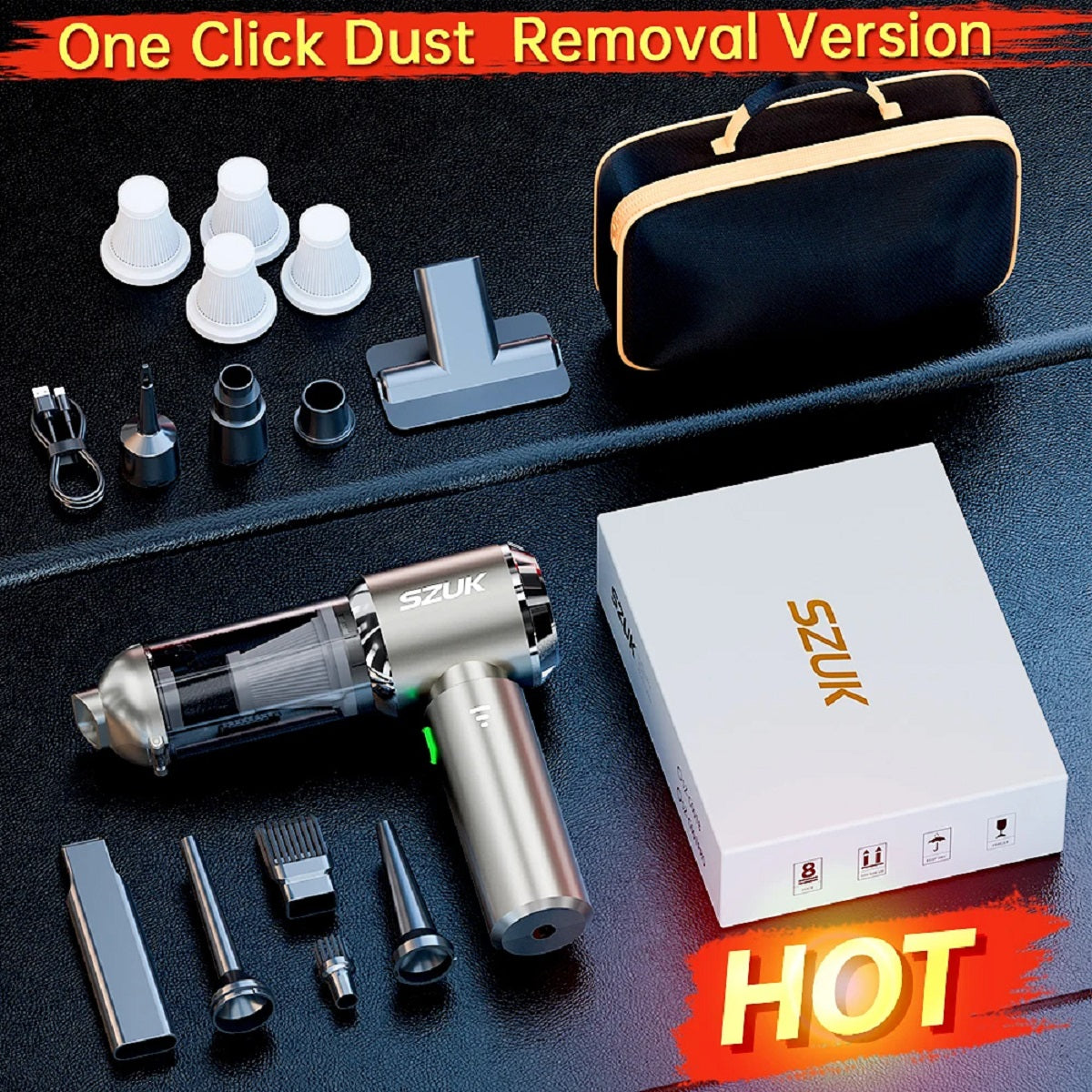 Portable Handheld Car Vacuum - Mini Wireless Cleaner with Strong Suction