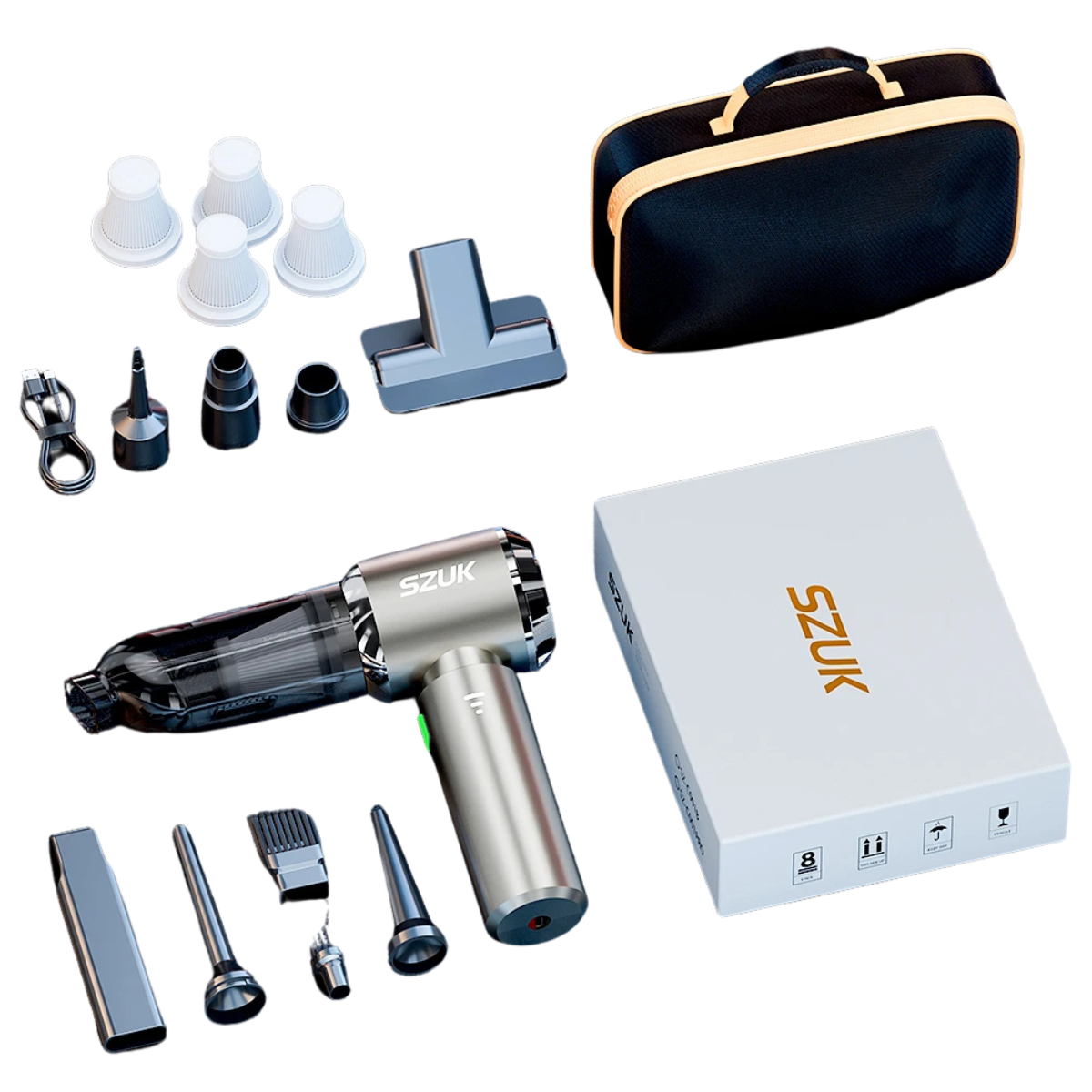 Portable Handheld Car Vacuum - Mini Wireless Cleaner with Strong Suction