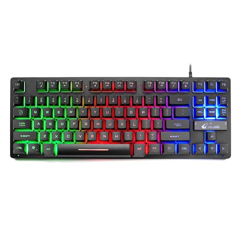 Compact Wired 87-Key Gaming Keyboard with Custom Backlighting
